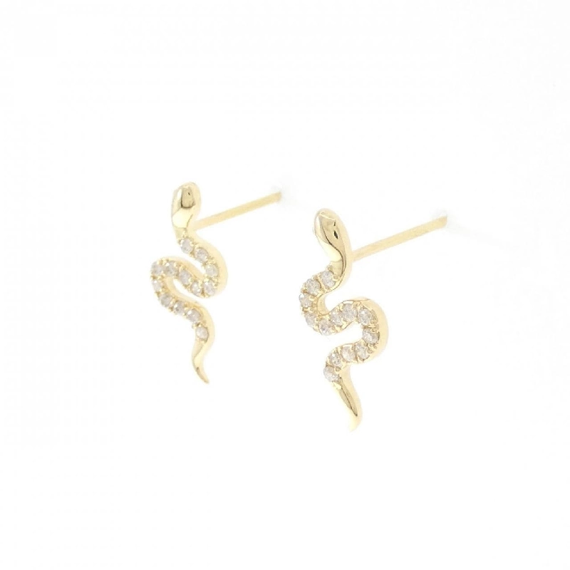 K18YG Bông tai rắn kim cương 0.12CT - Hàng hiệu Chính hãng 867778