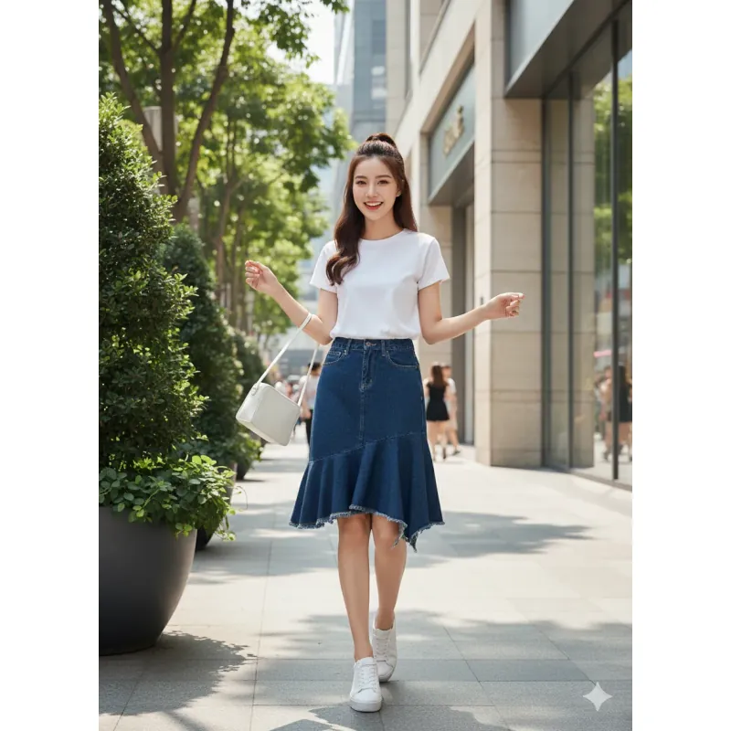 Chân váy jean Denim thời trang Size S MỚI 99% 1024954