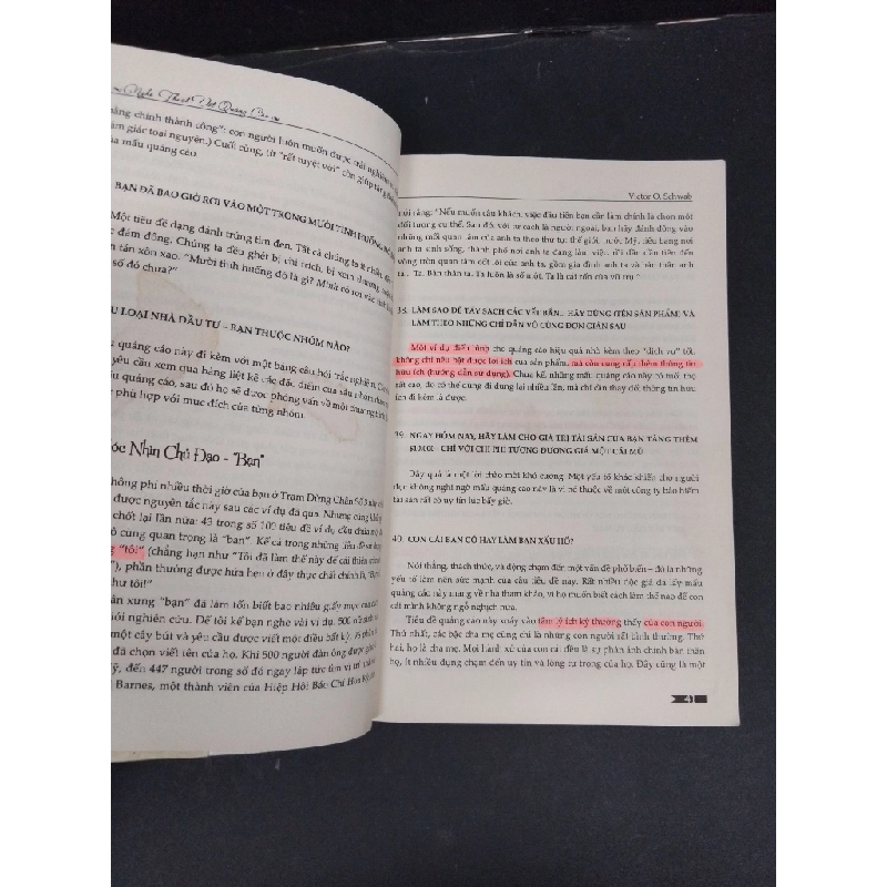 Nghệ thuật viết quảng cáo mới 70% ố vàng tróc bìa có viết và highlight 2013 HCM1410 Victor O. Schwab KỸ NĂNG 309098