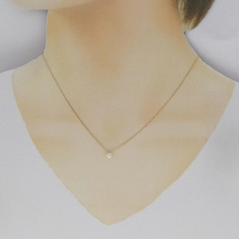 K18YG Solitaire Dây chuyền kim cương 0.18CT - Hàng hiệu Chính hãng 859005