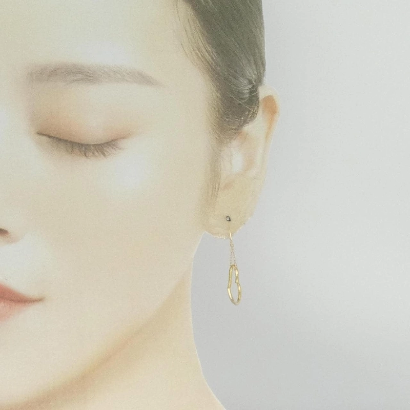 K18YG Bông tai hình trái tim - Hàng hiệu Chính hãng 870501