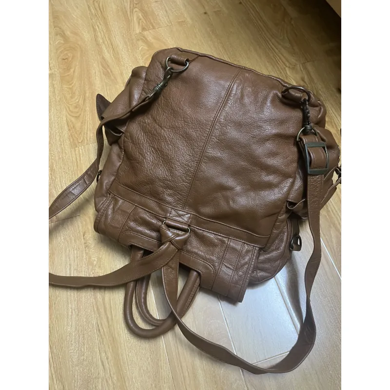 Balo nam 30x42x15 da thật 2hand 1013065