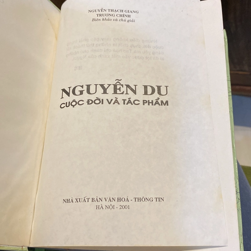 NGUYỄN DU, CUỘC ĐỜI VÀ TÁC PHẨM BẢN BÌA CỨNG, XUẤT BẢN NĂM 2001 500305