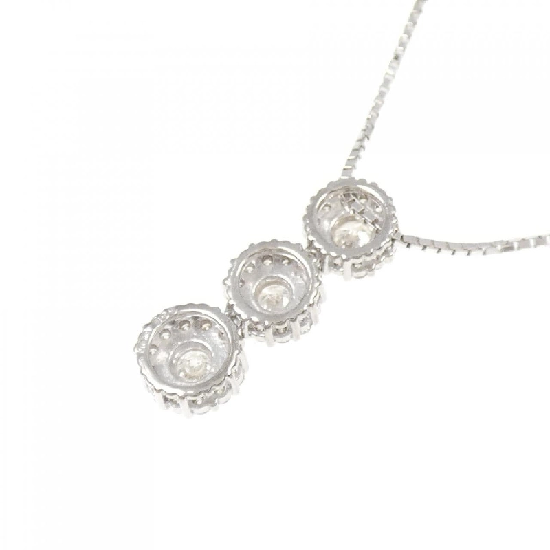 K18WG Dây chuyền kim cương ba viên 1.00CT - Hàng hiệu Authentic 860941