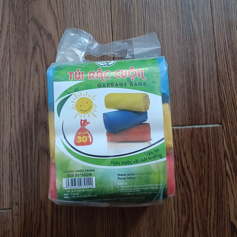 [Combo 2 cuộn] Túi đựng rác cuộn Khai Tuệ - Size Trung (55 x 65 cm) - Size Đại (64 x78 cm) 523146