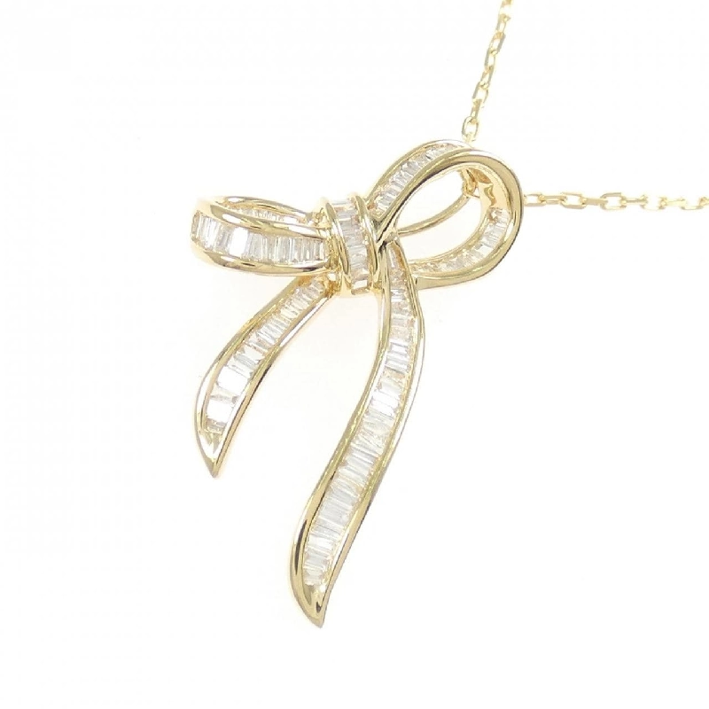 K18YG Dây chuyền kim cương hình ruy băng 0.35CT - Hàng hiệu Chính hãng 856800