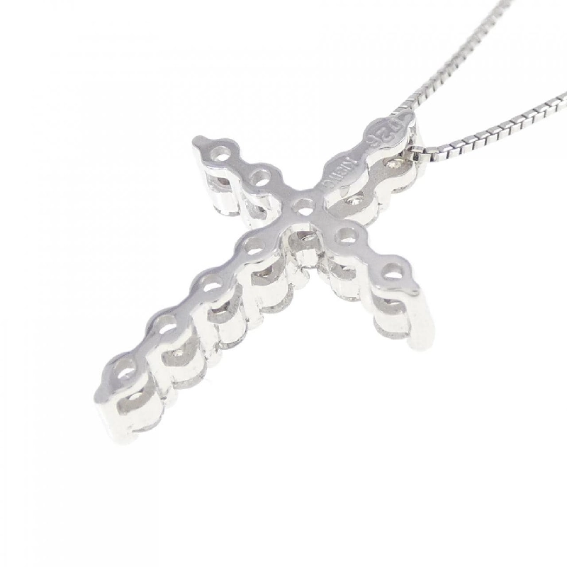 K18WG Dây chuyền kim cương chéo 0.26CT - Hàng hiệu Authentic 869059