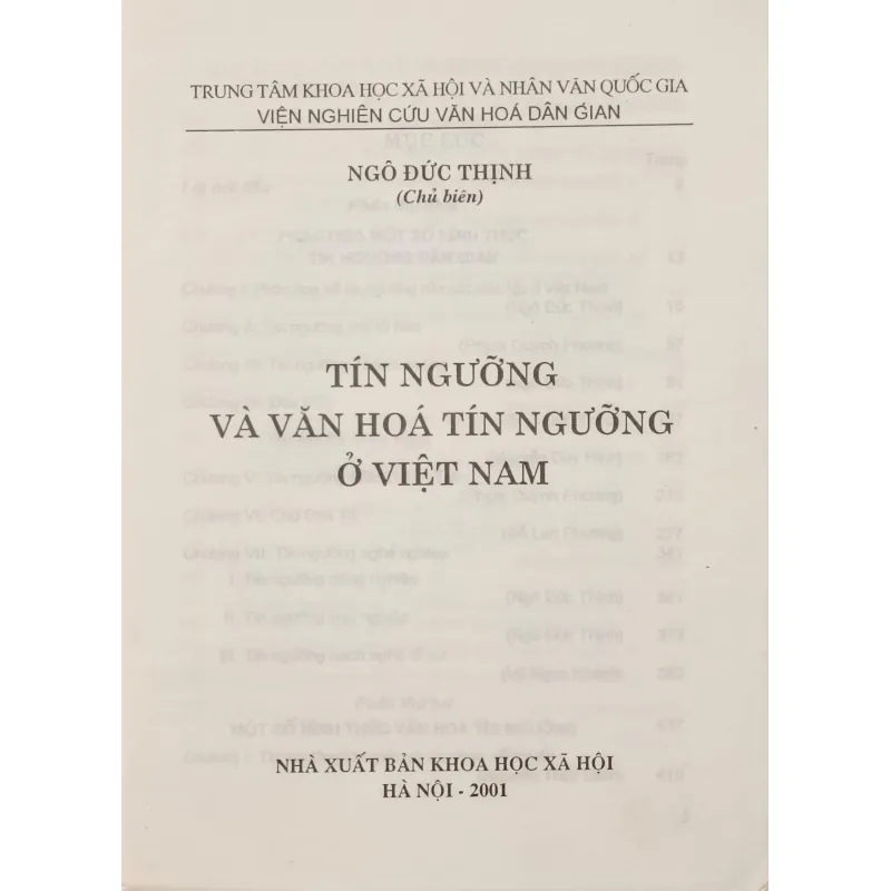 Tín ngưỡng và văn hóa tín ngưỡng ở Việt Nam (Ngô Đức Thịnh) 791097