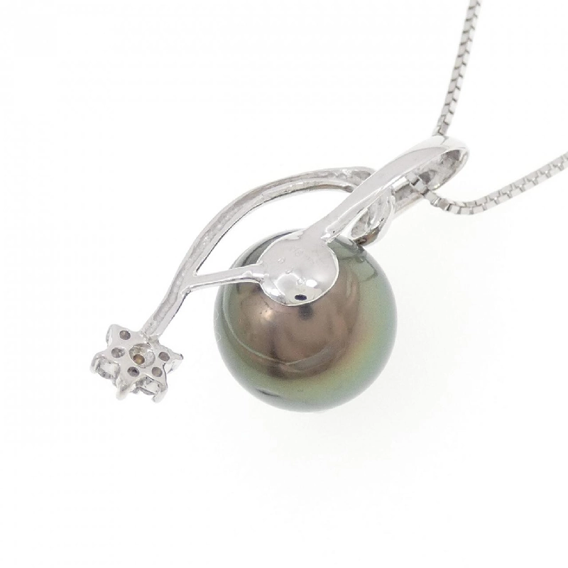 K18WG Ngọc trai đen dây chuyền 10.4mm - Hàng hiệu Authentic 856957