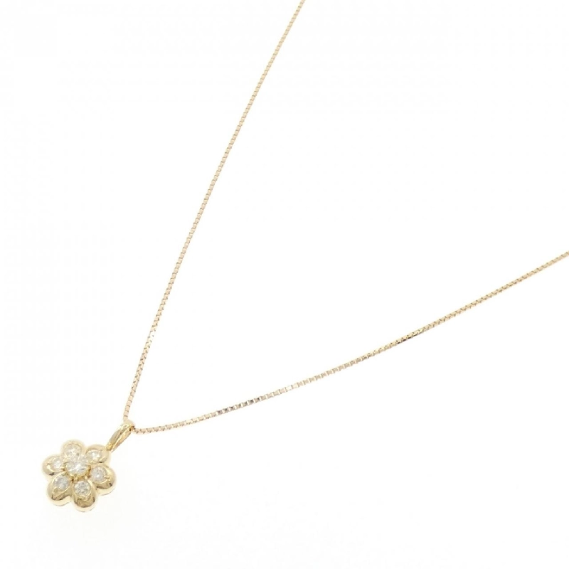 K18YG Hoa Vàng Kim Cương Dây Chuyền 0.30CT - Hàng hiệu Chính hãng 858939