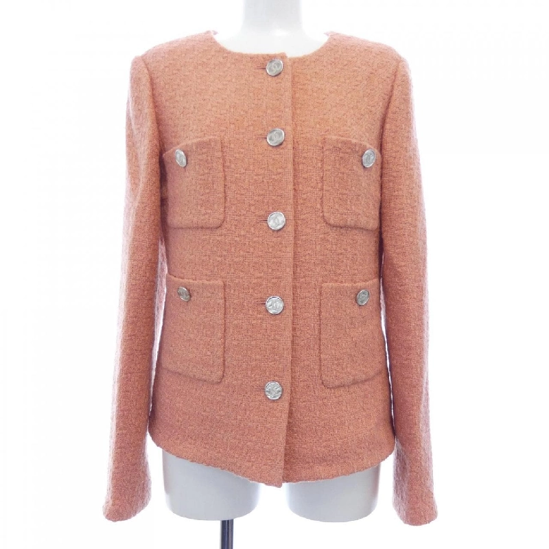 【Mã giảm giá】Áo khoác không cổ CHANEL 640077