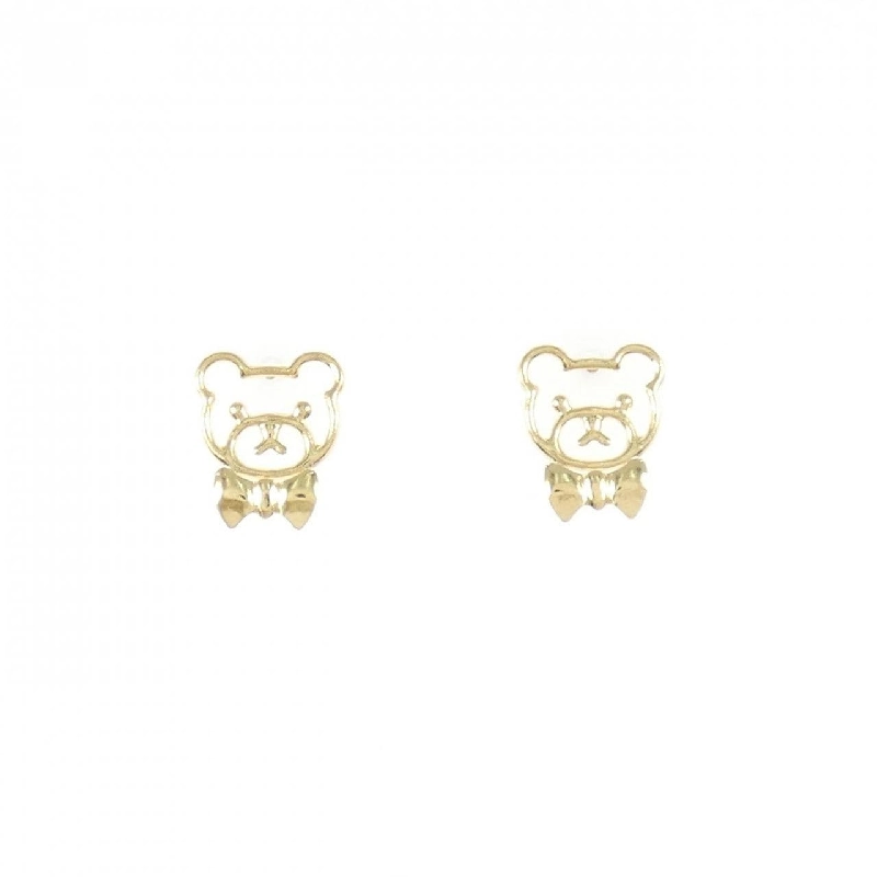 K18YG Gấu × Ruy băng Bông tai - Hàng hiệu Chính hãng 867451