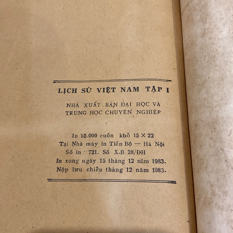 LỊCH SỬ VIỆT NAM TẬP I, XUẤT BẢN NĂM 1983 525332