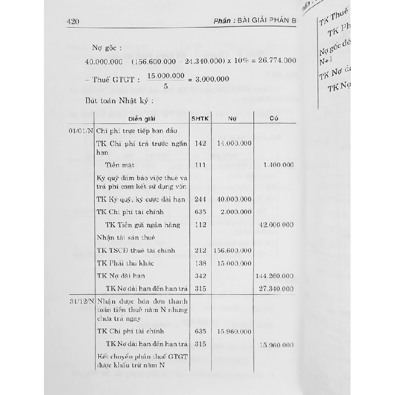 Bài tập và Bài giải Kế toán tài chính 19985