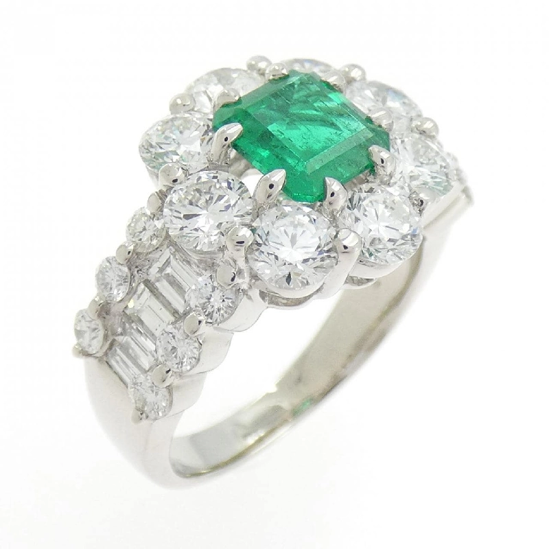Nhẫn Emerald PT900 0.969CT Xuất xứ Colombia - Hàng hiệu Chính hãng 853900