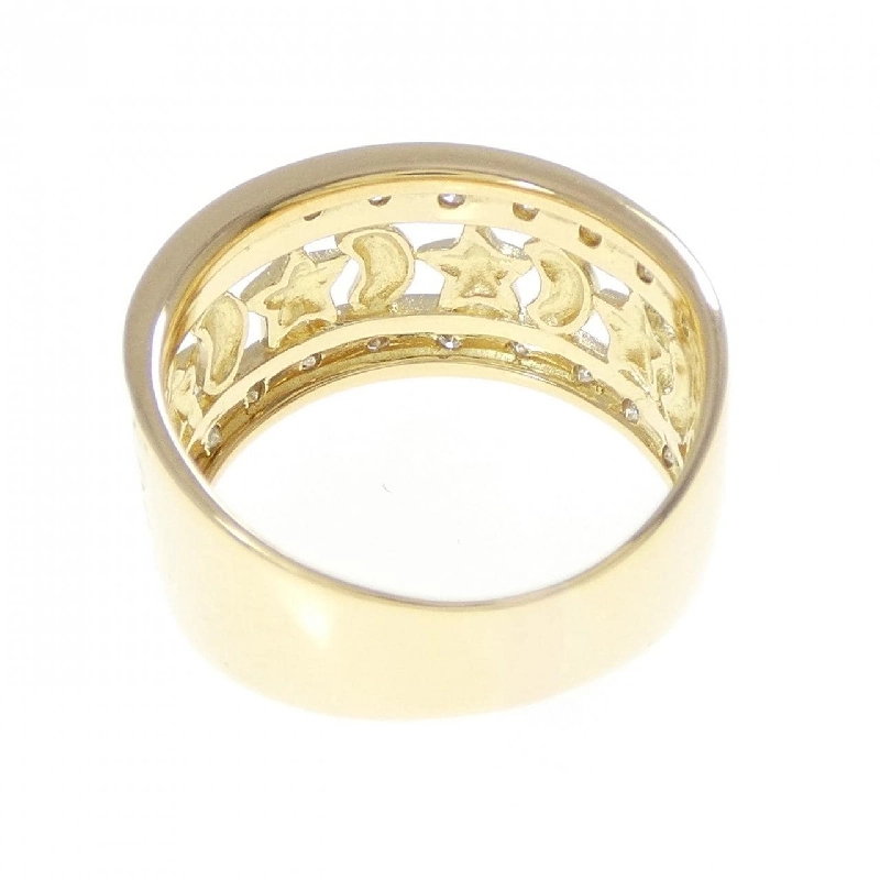 Nhẫn kim cương hình mặt trăng và ngôi sao 750YG - Hàng hiệu Authentic 853313