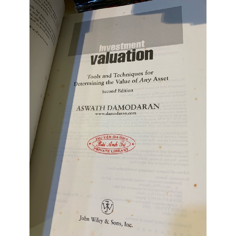 INVESTMENT VALUATION: TOOLS AND TECHNIQUES FOR DETERMINING THE VALUE OF ANY ASSET 187734