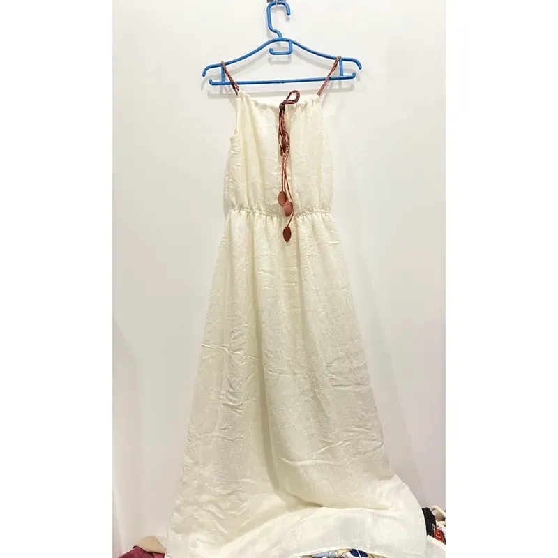 MỚI 99%***ĐẦM TRẮNG DÀI 2 DÂY MAXI ĐI BIỂN* DẠO PHỐ CHẤT LIỆU MÁT ĐẸP* TẶNG QUÀ 0Đ 588669