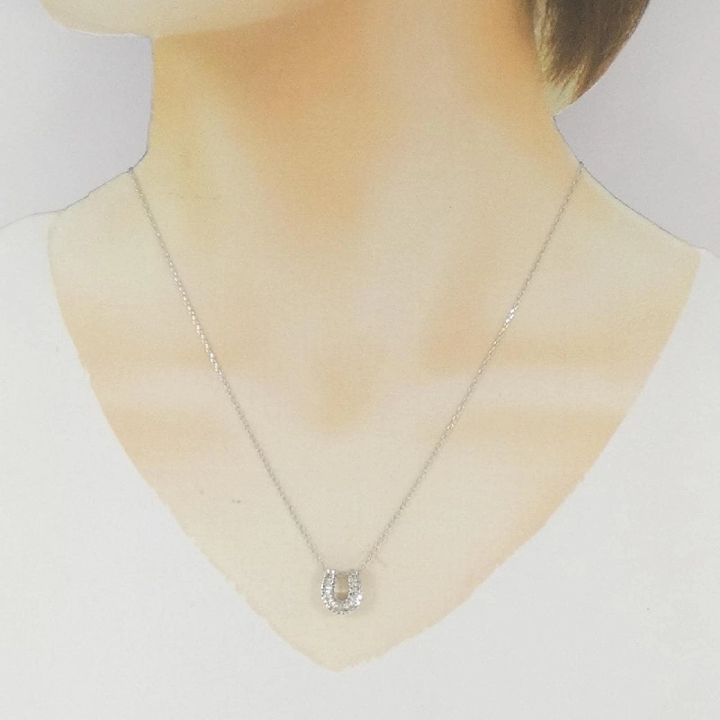 K18WG Mặt dây chuyền hình móng ngựa kim cương 0.20CT - Hàng hiệu Chính hãng 858066