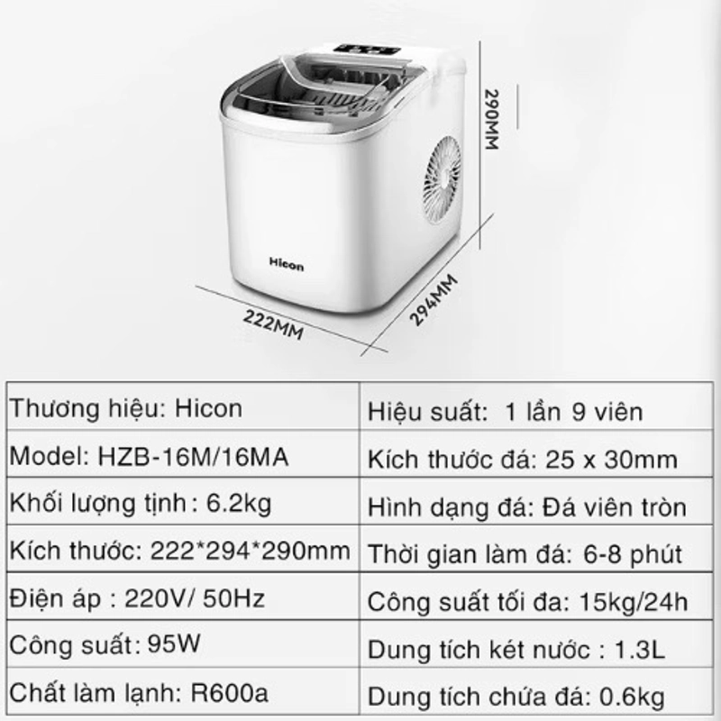Máy làm đá siêu tốc Xiaomi-HICON camping công suất 105W 541749