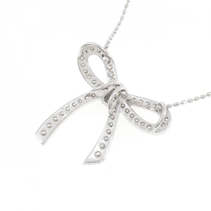 K18WG/750WG Dây chuyền kim cương hình ruy băng 0.27CT - Hàng hiệu Chính hãng 857325