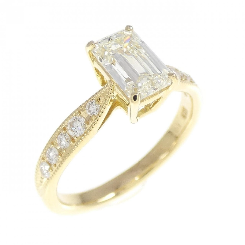 Nhẫn K18YG Đá Kim Cương 1.01CT M SI1 Cắt Ngọc Lục Bảo - Hàng hiệu Chính hãng 873734