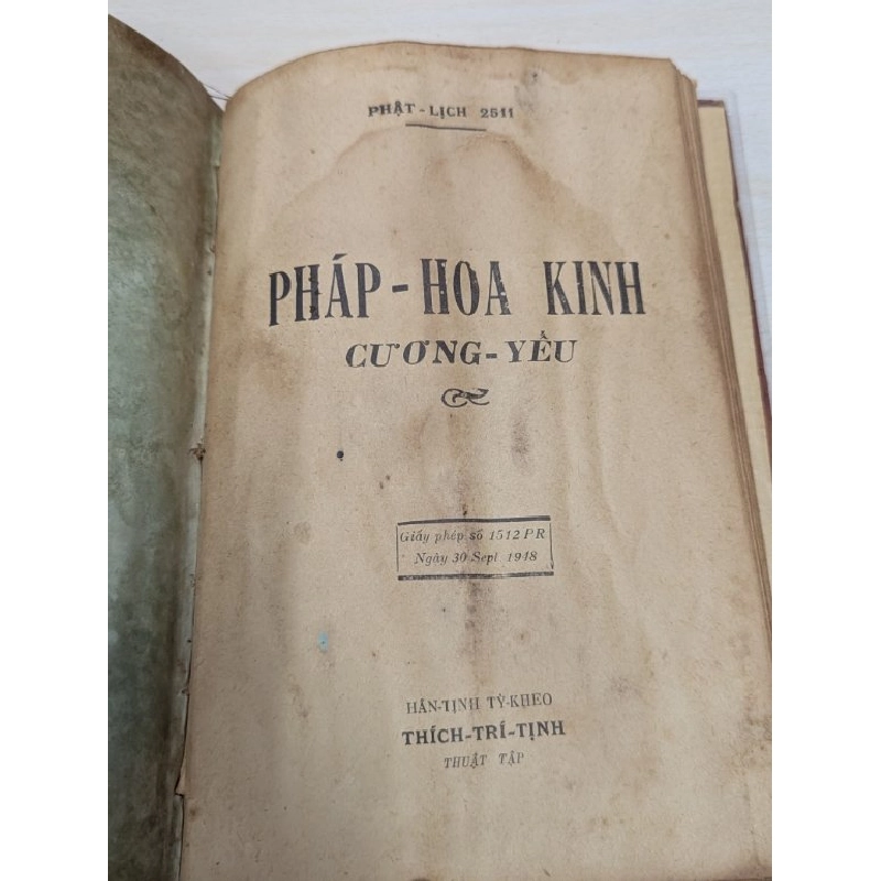 Diệu pháp liên hoa kinh -  ( trọn bộ 7 quyển + 1 quyển pháp hoa kinh cương yếu xuất bản 1948 đóng bìa xưa ) 545622