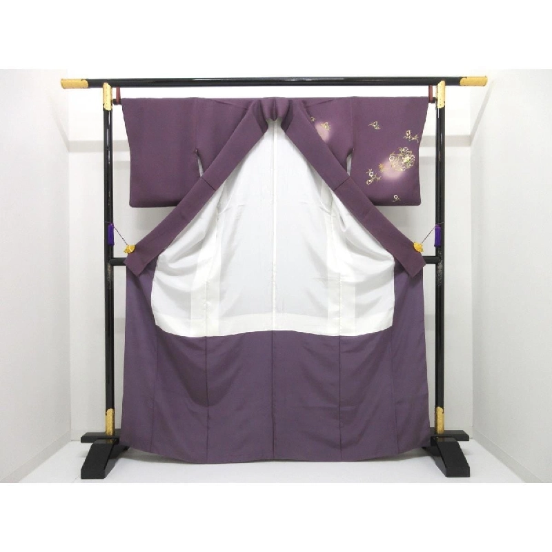 Áo kimono thăm viếng, trang trí vàng Yuzen, thêu bo màu 883401