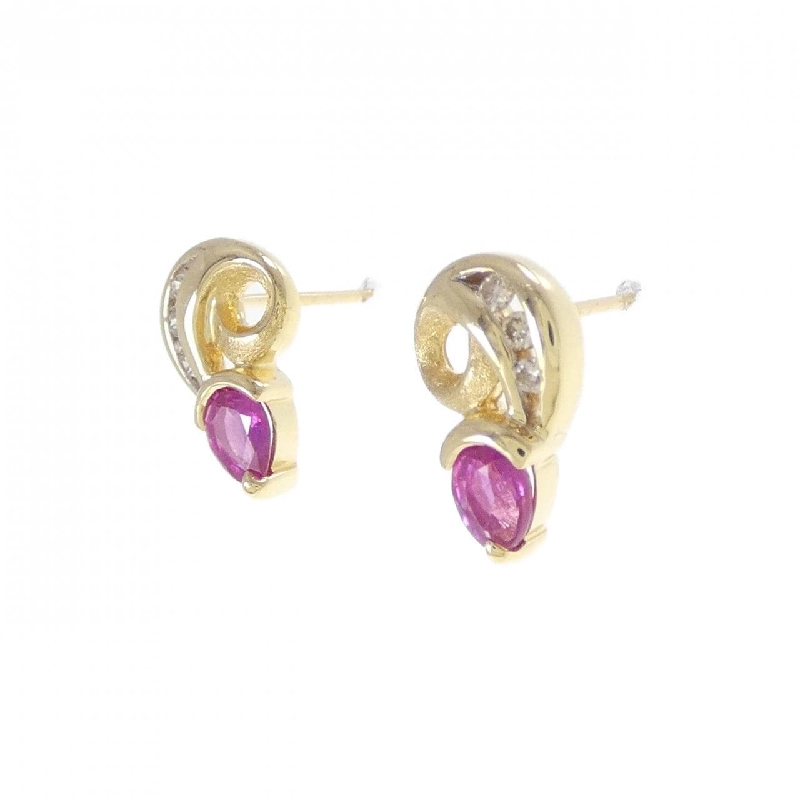 K18YG/K18WG Bông tai Ruby - Hàng hiệu Chính hãng 870408