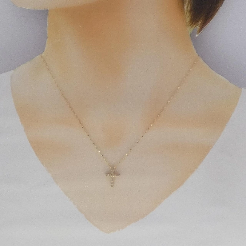 K18YG Dây chuyền kim cương chéo 0.30CT - Hàng hiệu chính hãng 857034