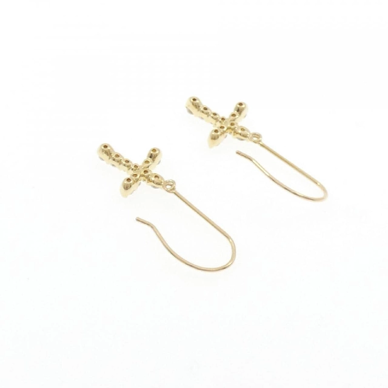 K18YG Bông tai kim cương chéo 0.40CT - Hàng hiệu Chính hãng 862957