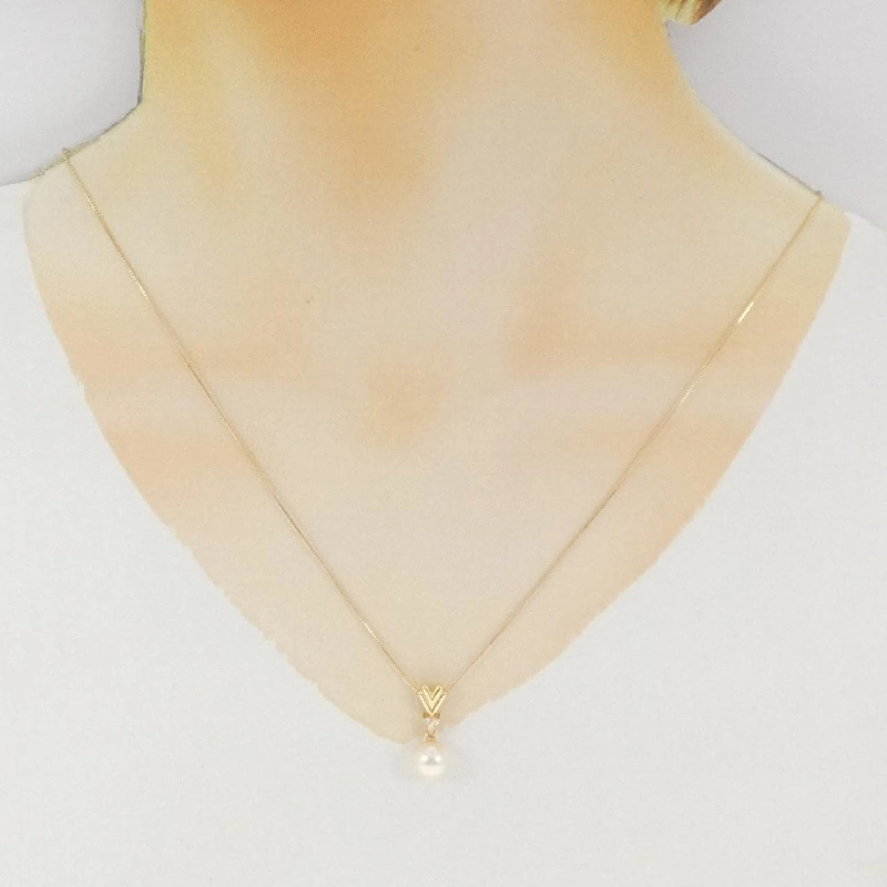 K18YG Ngọc trai Akoya Dây chuyền 7.7mm - Hàng hiệu Chính hãng 857711