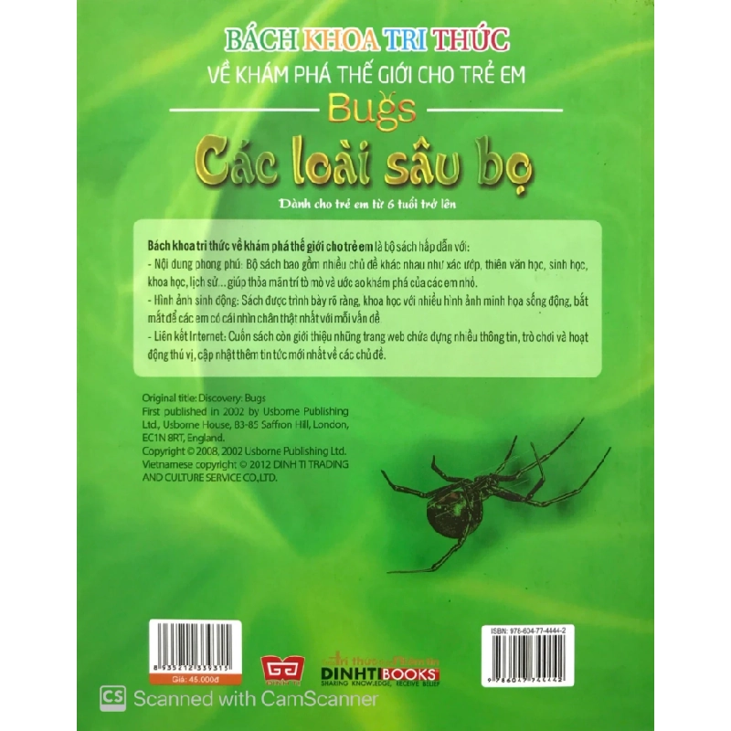 Bách Khoa Tri Thức Về Khám Phá Thế Giới Cho Trẻ Em - Các Loài Sâu Bọ - Rosie Dickins 284048