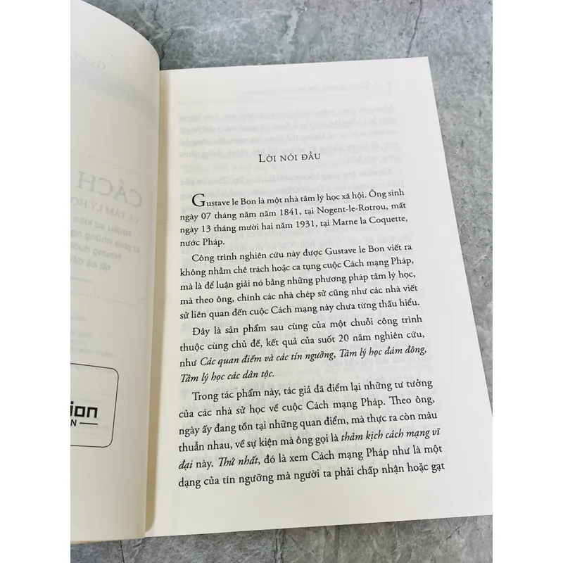 CÁCH MẠNG PHÁP VÀ TÂM LÝ HỌC CỦA CÁC CUỘC CÁCH MẠNG - GUSTAVE LE BON 553624