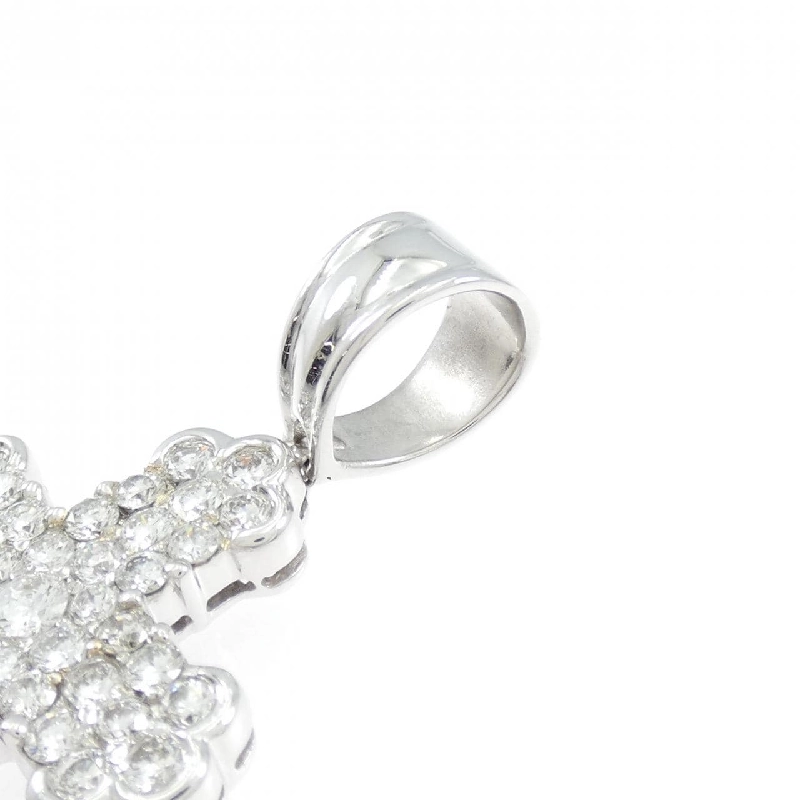 K18WG Mặt dây chuyền kim cương chéo 2.50CT - Hàng hiệu Chính hãng 866257