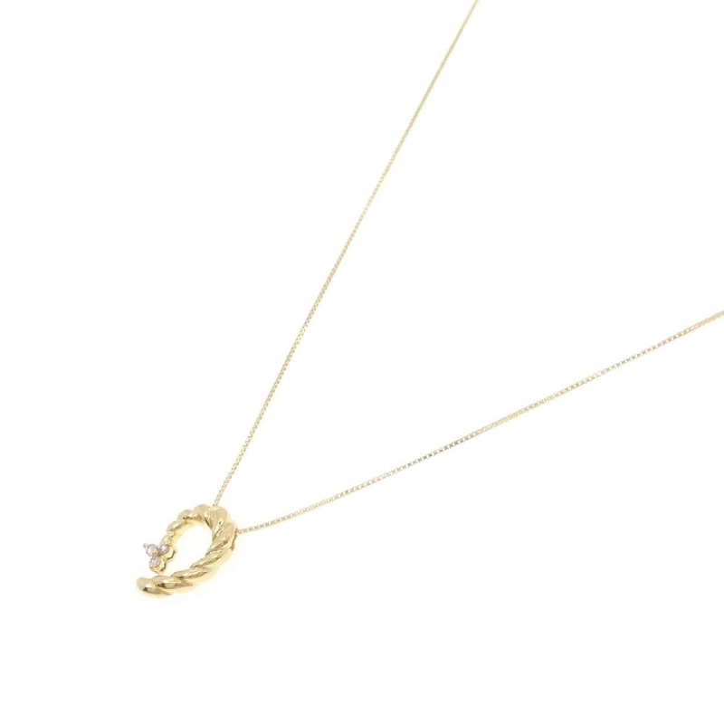 K18YG Dây chuyền kim cương hồng 0.04CT - Hàng hiệu Authentic 861660