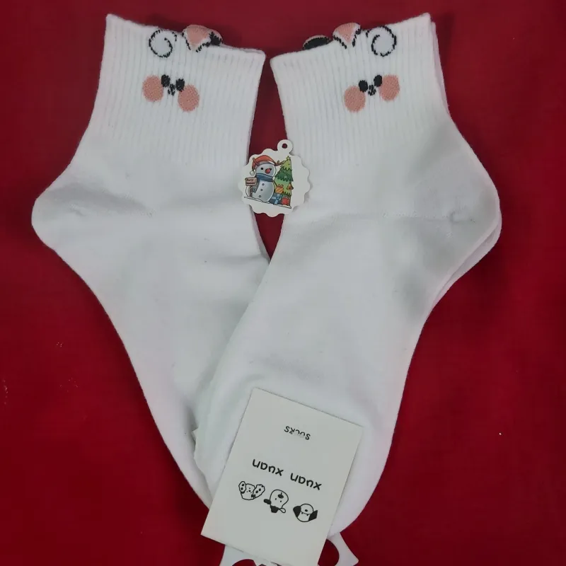 Combo 3 đôi vớ trắng cổ cao, họa tiết dễ thương  1001134