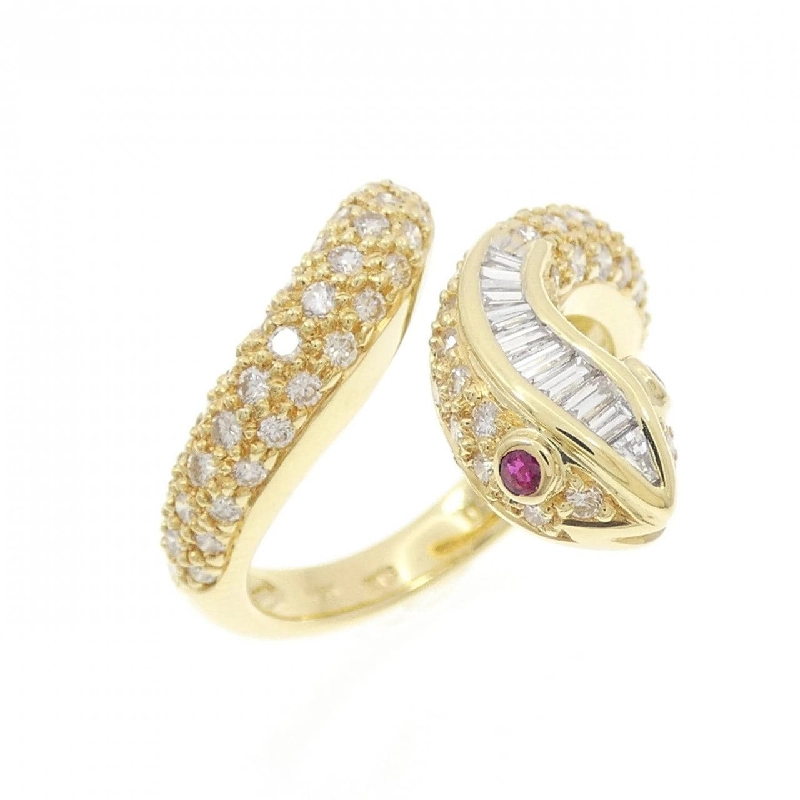 Nhẫn ruby K18YG hình rắn 0.08CT 669288