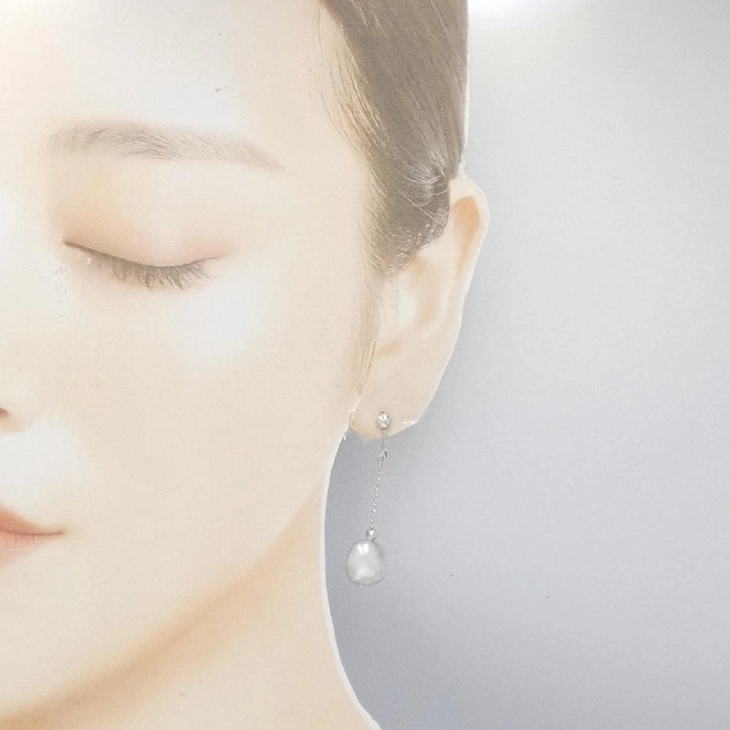 K18WG Bạc Ngọc Trai Trắng Bông Tai - Hàng hiệu Chính hãng 873141