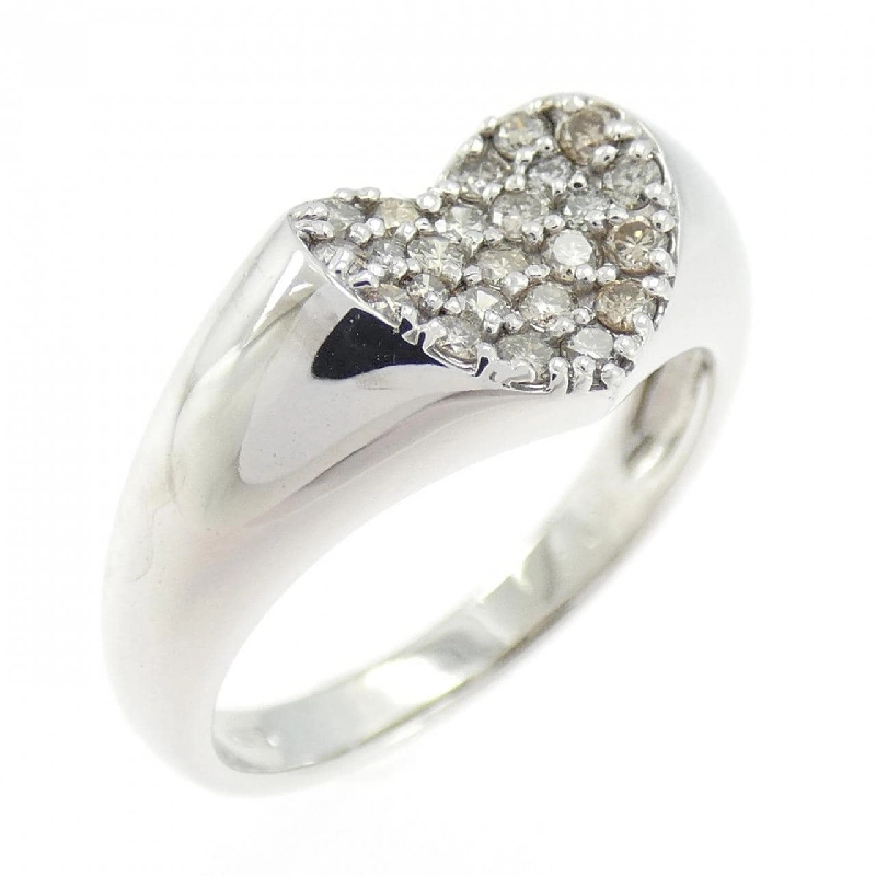 Nhẫn kim cương pavé hình trái tim K18WG 0.30CT 666381