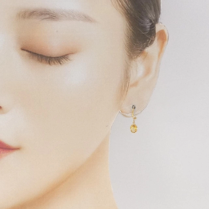 K18YG Citrine Bông tai - Hàng hiệu Chính hãng 864714