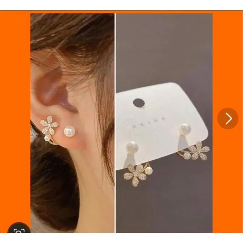 Khuyên tai ngọc trai nữ Hàn Quốc mạ vàng 14k 563919