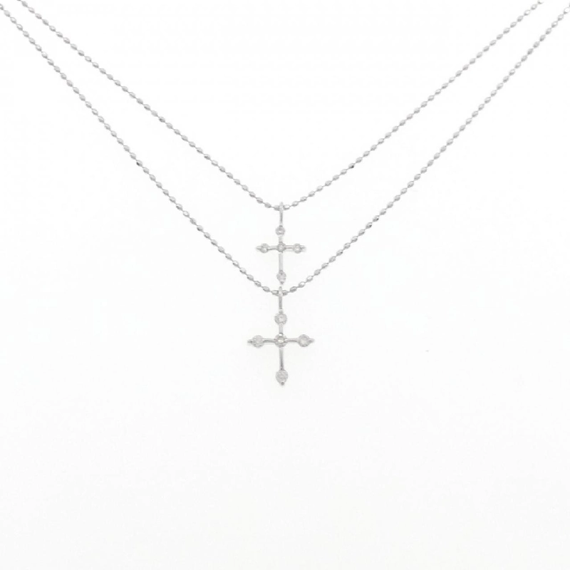 K18WG Dây chuyền kim cương chéo 0.15CT - Hàng hiệu Chính hãng 858544