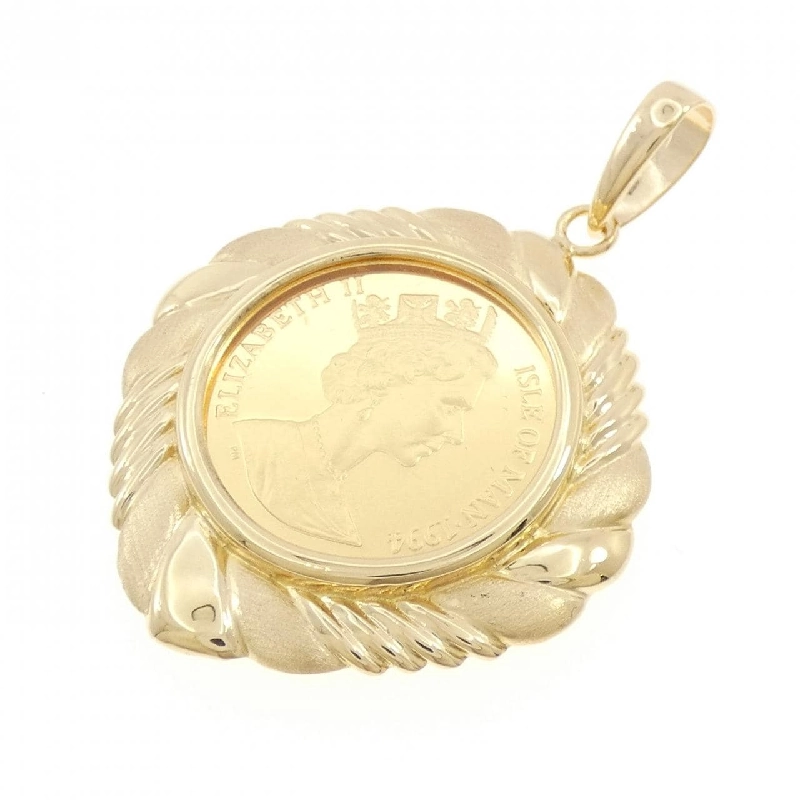 K18YG(枠) Đồng xu mặt dây chuyền - Hàng hiệu Authentic 865421