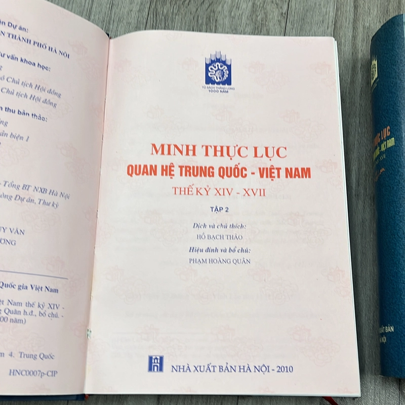 Minh thực lục quan hệ trung quốc- việt nam thế kỷ XIV-XVII combo 2 tập thiếu 3 tập. 9b2 544930