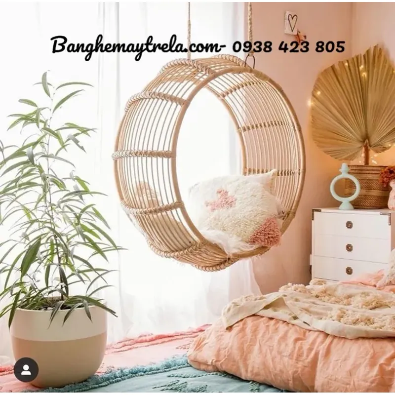 Xích đu tròn mây tre 626499