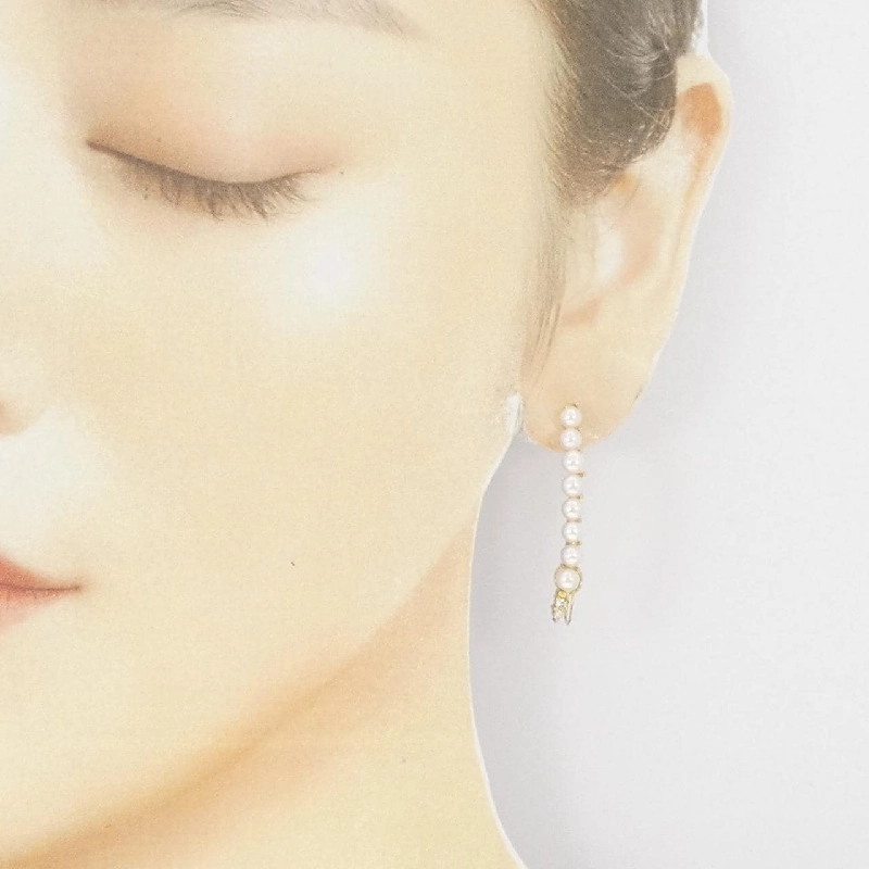 K18YG Bông tai ngọc trai Akoya một bên - Hàng hiệu Authentic 868924