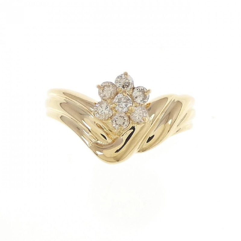 Nhẫn kim cương hoa K18YG 0.23CT 672579