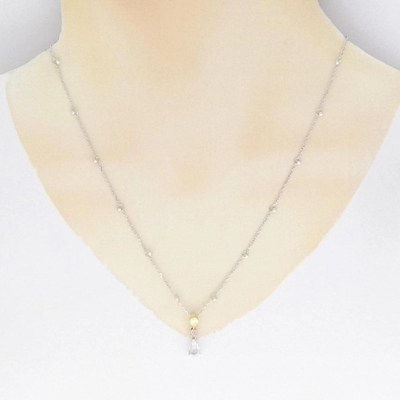 Dây chuyền kim cương ba màu K18 0.86CT - Hàng hiệu Authentic 861973