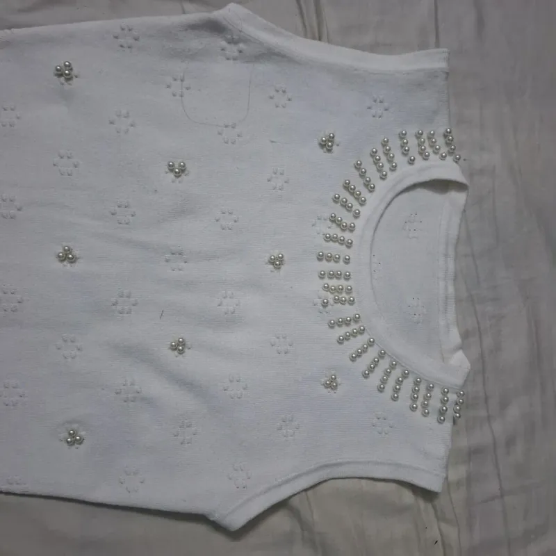 Đầm len đính đá màu trắng size S (44-50kg)  749162